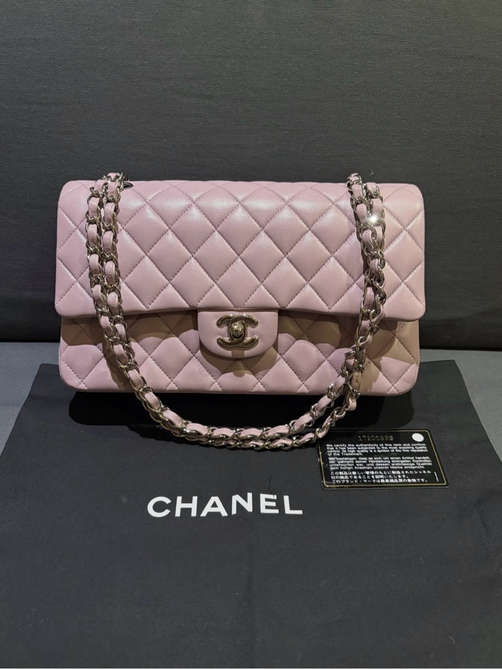 CHANEL Classic Flap Bag Pink Quilted Leather Chain Shoulder Bag